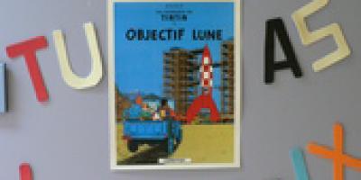 Décoration de la salle de soins basée sur la BD « Objectif lune » de Tintin