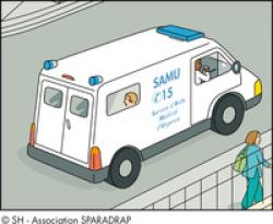 Un véhicule du SAMU en circulation